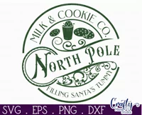 Christmas Round Sign Svg, Milk And Cookie Co Door Hanger Product Image 2