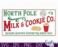 Milk And Cookie Co Sign, Vintage Christmas Farmhouse Svg Product Image 2