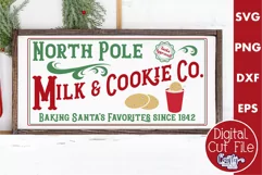 Milk And Cookie Co Sign, Vintage Christmas Farmhouse Svg Product Image 1