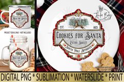 Milk and Cookies For Santa Christmas Sublimation PNG Cookies for Santa Vintage Buffalo Plaid You Customize with Family Name