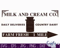 Vintage Farmhouse Home Sign | Milk And Cream Co Wall Art Svg Product Image 2