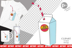 Milk Box with Straw Clipart Product Image 1