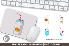 Mouse Pad Milk Box with Straw Product Image 1
