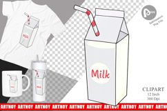 Milk Box with Straw Clipart Product Image 1