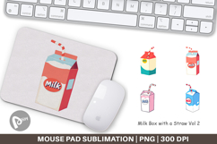 Mouse Pad Milk Box with Straw Product Image 1