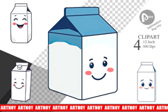 Milk Carton Clipart Product Image 1