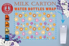 Retro Flowers SVG ,Milk Carton Water Bottles Seamless Product Image 1