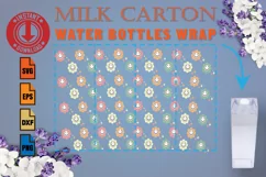 Flowers Retro SVG Milk Carton Water Bottles Full Wrap Product Image 1