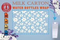 Retro Flowers SVG Milk Carton Water Bottles Seamless Full Wr Product Image 1