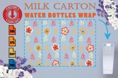 Butterfly Retro Flowers SVG Milk Carton Water Bottles Full W Product Image 1