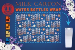 Coffee Flowers svg Milk Carton Water Bottles Full Wrap Product Image 1