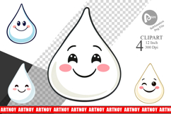 Smiling Milk Drop Clipart Product Image 1