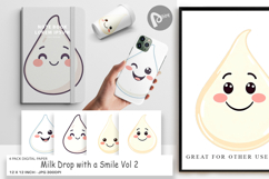 Digital Paper Smiling Milk Drop Product Image 1