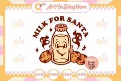 Retro Christmas svg / Milk for Santa svg Product Image 1