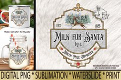 Milk For Santa Christmas Sublimation PNG Cookies for Santa Vintage Christmas Sublimation You Customize with Family Name