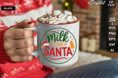 Milk For Santa SVG | Christmas Round Sign SVG | Xmas SVG Product Image 5