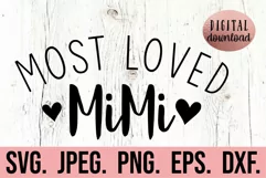 Most Loved Mimi SVG - Blessed Mimi SVG - Mothers Day Design Product Image 1