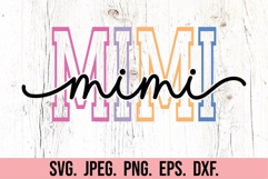 Mimi Varsity Script Pastel SVG PNG - Mothers Day Trendy Product Image 5