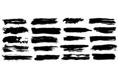 Grungy black paint hand made brush stroke. Vector background Product Image 1