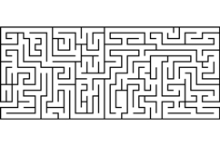 Labyrinth with entry and exit. Line maze game. Vector Product Image 1