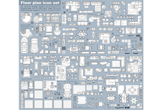 Floor plan furniture icons set for design interior. Vector Product Image 1