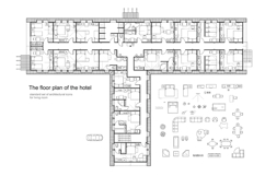 Hotel planning, furniture icon set in top view. Vector Product Image 1