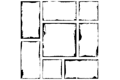 Set of grunge square frames. Brush ink stroke vector Product Image 1