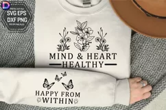 Mind & heart healthy Sleeve SVG, Mental Health Sleeve SVG Product Image 1