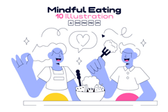 10 Mindful Eating Vector Illustration Product Image 1