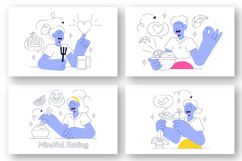 10 Mindful Eating Vector Illustration Product Image 3