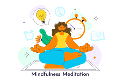 10 Mindfulness Meditation Practice Illustration Product Image 4