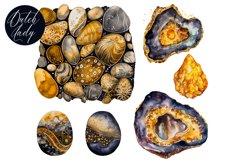 Watercolor Agate Gemstone Clipart Set - 25 .PNG Files Product Image 3