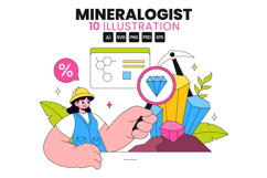 10 Mineralogist Vector Illustration Product Image 1