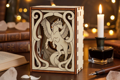 Decorative Box with Pegasus Fantasy Scene - Laser Cut File Product Image 5