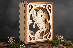 Decorative Box with Pegasus Fantasy Scene - Laser Cut File Product Image 4