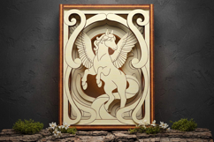 Decorative Box with Pegasus Fantasy Scene - Laser Cut File Product Image 3