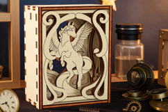Decorative Box with Pegasus Fantasy Scene - Laser Cut File Product Image 2