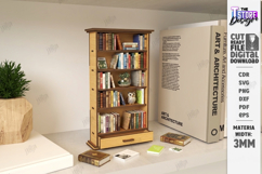 Miniature Bookshelves Laser Cut | Mini Bookcase SVG | CNC Product Image 1