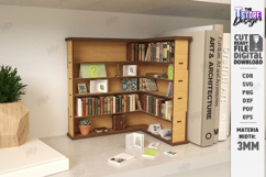 Miniature Bookshelves Laser Cut | Mini Bookcase SVG | CNC Product Image 1