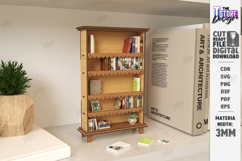Miniature Bookshelves Laser Cut | Mini Bookcase SVG | CNC Product Image 1