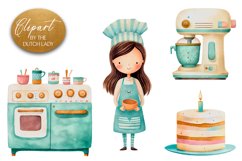 Cute Bakery Clipart - 4 PNG Files Product Image 1