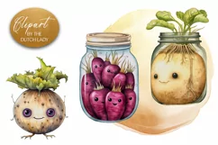 Preserved Vegetables Clipart - 4 PNG Files Product Image 1