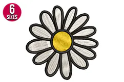 Mini Daisy Flower Machine Embroidery Design - 6 sizes Product Image 1