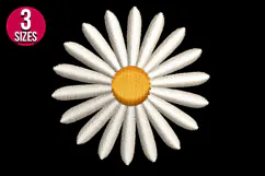 Mini Daisy Flower Machine Embroidery Design - 3 sizes Product Image 2