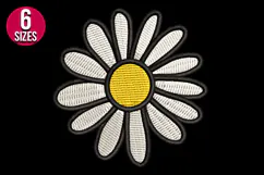 Mini Daisy Flower Machine Embroidery Design - 6 sizes Product Image 2