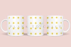 mini daisy pattern coffee mug sublimation wrap glass mug wrap svg presized for 11oz and 15oz glass ready to cut and sublimation files