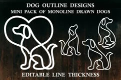Dog Outline | Dog Monoline | Dog Single Line | Dog Heart SVG Product Image 1