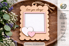 Mini Photo Frame Laser Cut. Hanging Picture Frame SVG Product Image 1