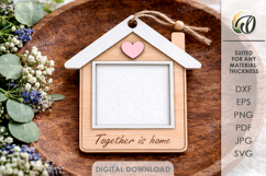 Mini Photo Frame Laser Cut. Hanging Picture Frame SVG Product Image 1