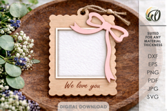 Mini Photo Frame Laser Cut. Hanging Picture Frame SVG Product Image 1